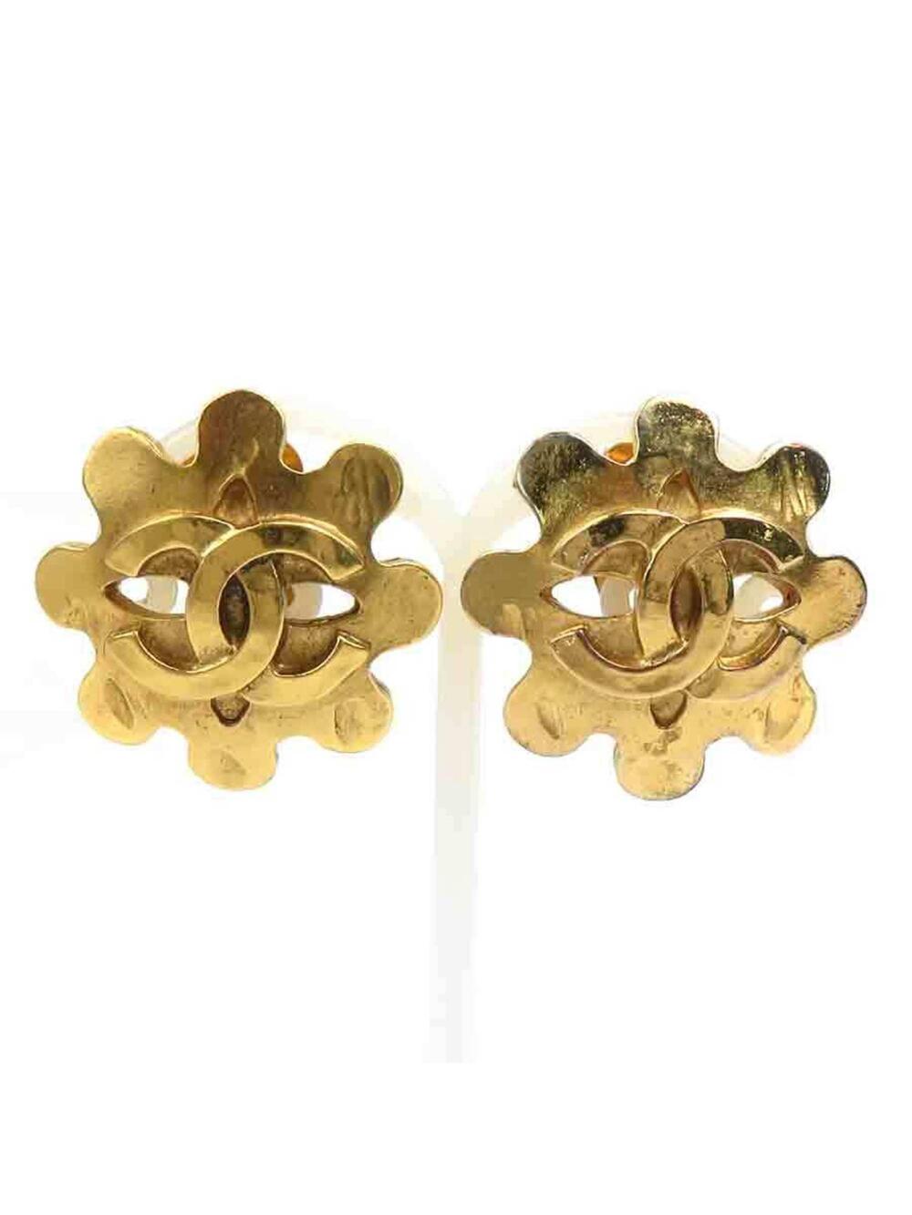 Chanel Cc Logo Clip-On Earrings Gold- #222080C70B